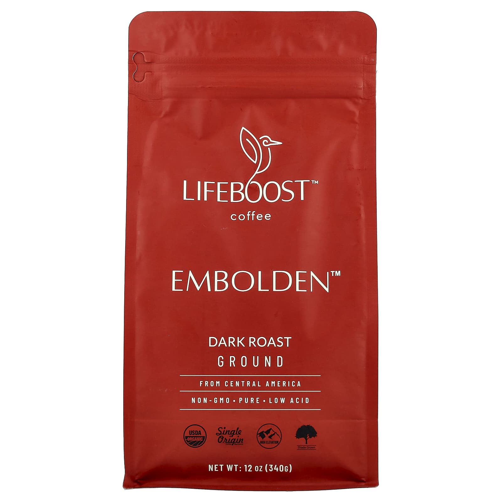 

Lifeboost, Кофе, Embolden™, Молотый, Темная обжарка, 340 г (12oz)