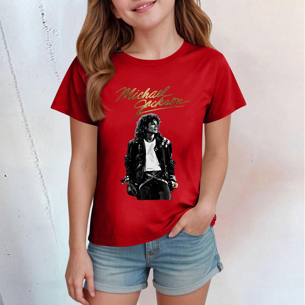 Kids Print Round Neck Short Sleeve Casual T-shirt