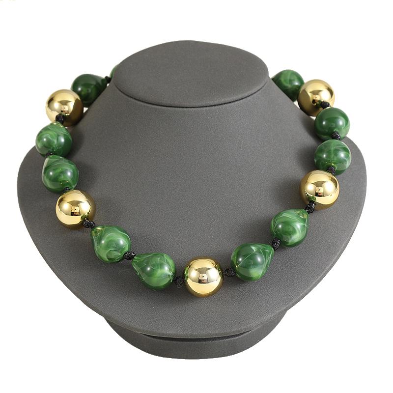 Elegantní náhrdelník s korálky ve tvaru kapky pro ženy Módní choker náhrdelníky Punk Hip-hop Pryskyřičné Akrylové Obojky Šperky