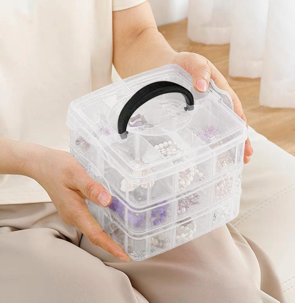 1/2/3/4 Tier Transparent Adjustable Stackable Compartment Slot Plastic Storage Box For Organizing Toys Jewelry Accessories