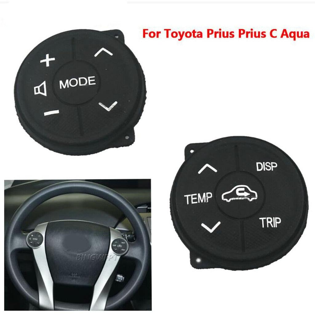1Pair Steering Wheel Switch Buttons Controls Rubber Fit for Toyota Prius 2009-2015, for Prius C 2012 2013 2014 2015 2016 2017