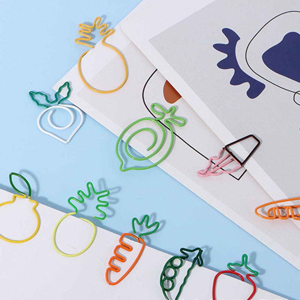 10 Pieces Cartoon Vegetabl Creative Carrot Metal Office School Supplies Cute Paper Clips Gift