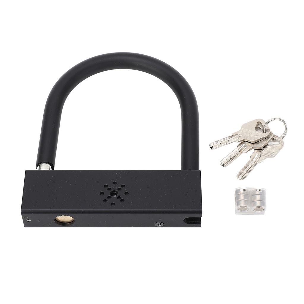 Motorcycle U Lock High Security Anti Theft Loud 110db Alarm Metal Construction Motorbike Lock for