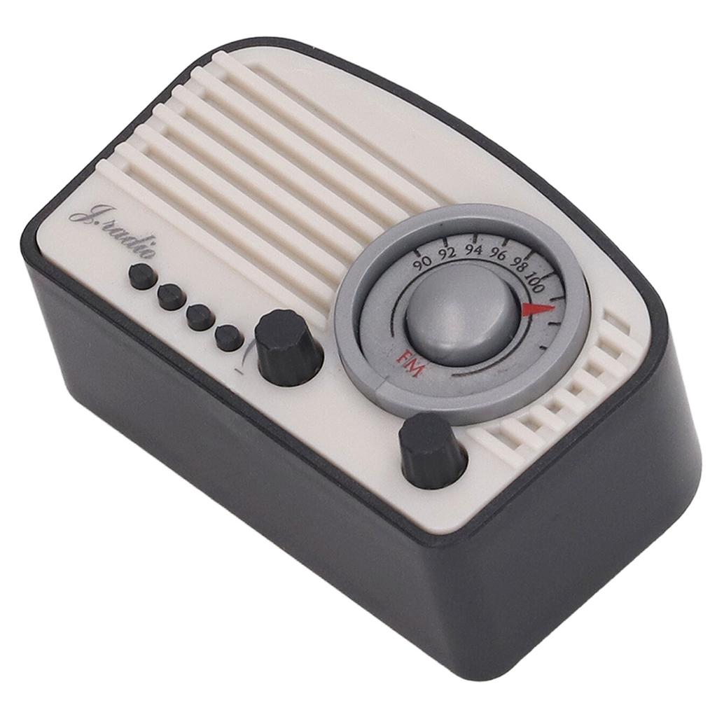 Dollhouse Mini Radio Model Vintage Cute Decoration Realistic Dollhouse Radio Model Toy for Children Black