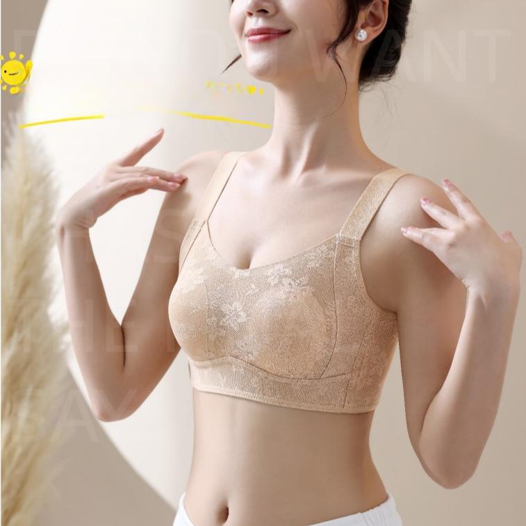 

Нижнее белье Бюстгальтер полной чашки Тонкий Бюстгальтер для сбора женский Бюстгальтер против отвисания и Дополнительный бюстгальтер для груди 4XL бежевый