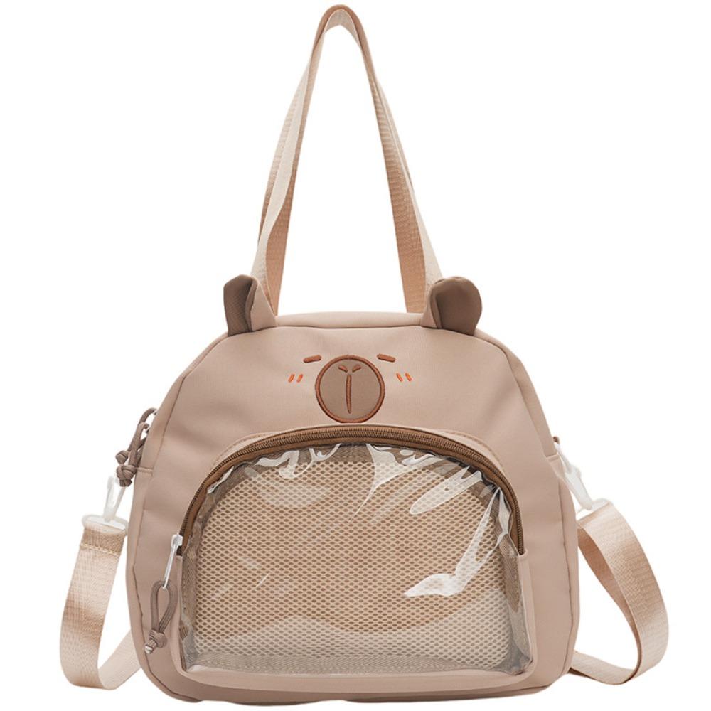 Large Capacity Capybara Shoulder Bag Harajuku Canvas Tote Bag Lovely Transparent Itabag  Shopping