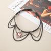 Y2k punk hip-hop choker - leather sweet & spicy hot girl heart chain tassel necklace