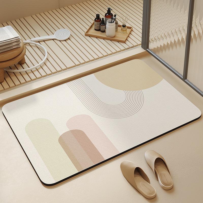 Mata chłonna wodę z ziemi okrzemkowej w stylu francuskim Mata podłogowa do łazienki Mata pod stopy do toalety Mata pod drzwi Wejście Szybkoschnący Antypoślizgowy Dywan