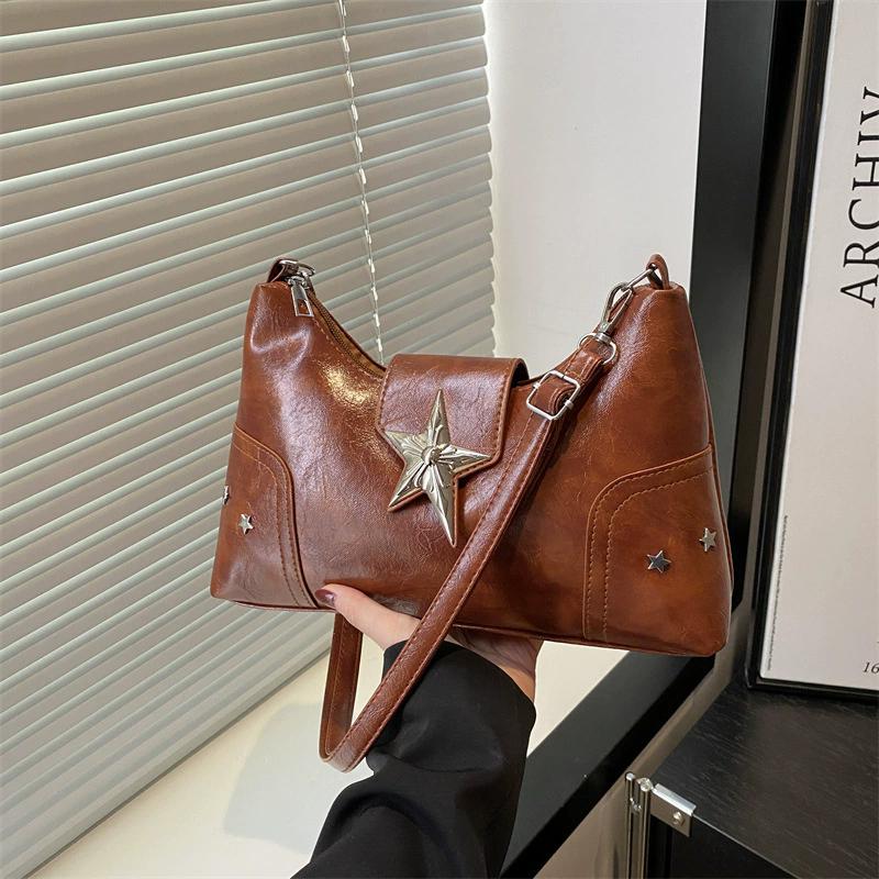 Punk Style Star Design Women Hobos Shoulder Bags Casual Y2k Cool Hot Girls Crossbody Bag Commuter Female Handbags Purse