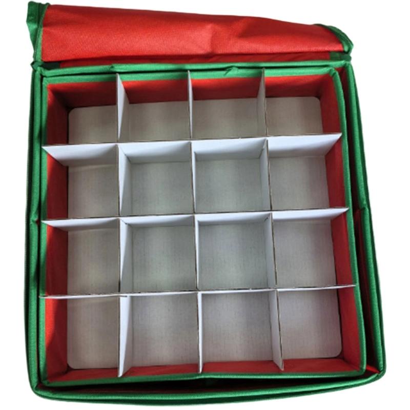 Foldable 64 Compartment Organizers Box Waterproof Nonwoven Fabric for Christmas Light Storage