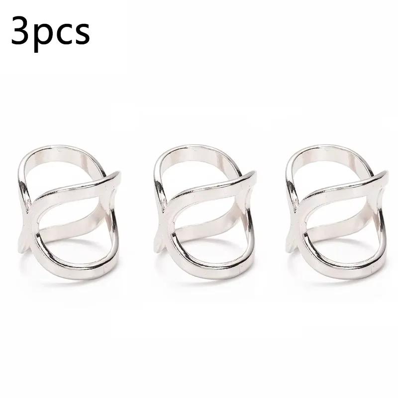 3pcs Fashion Cross Scarf Clip X Shape Metal Brooches For Women Hollow Bow Scarves Buckle Holder Shawls Jewelry Clothing Accessor