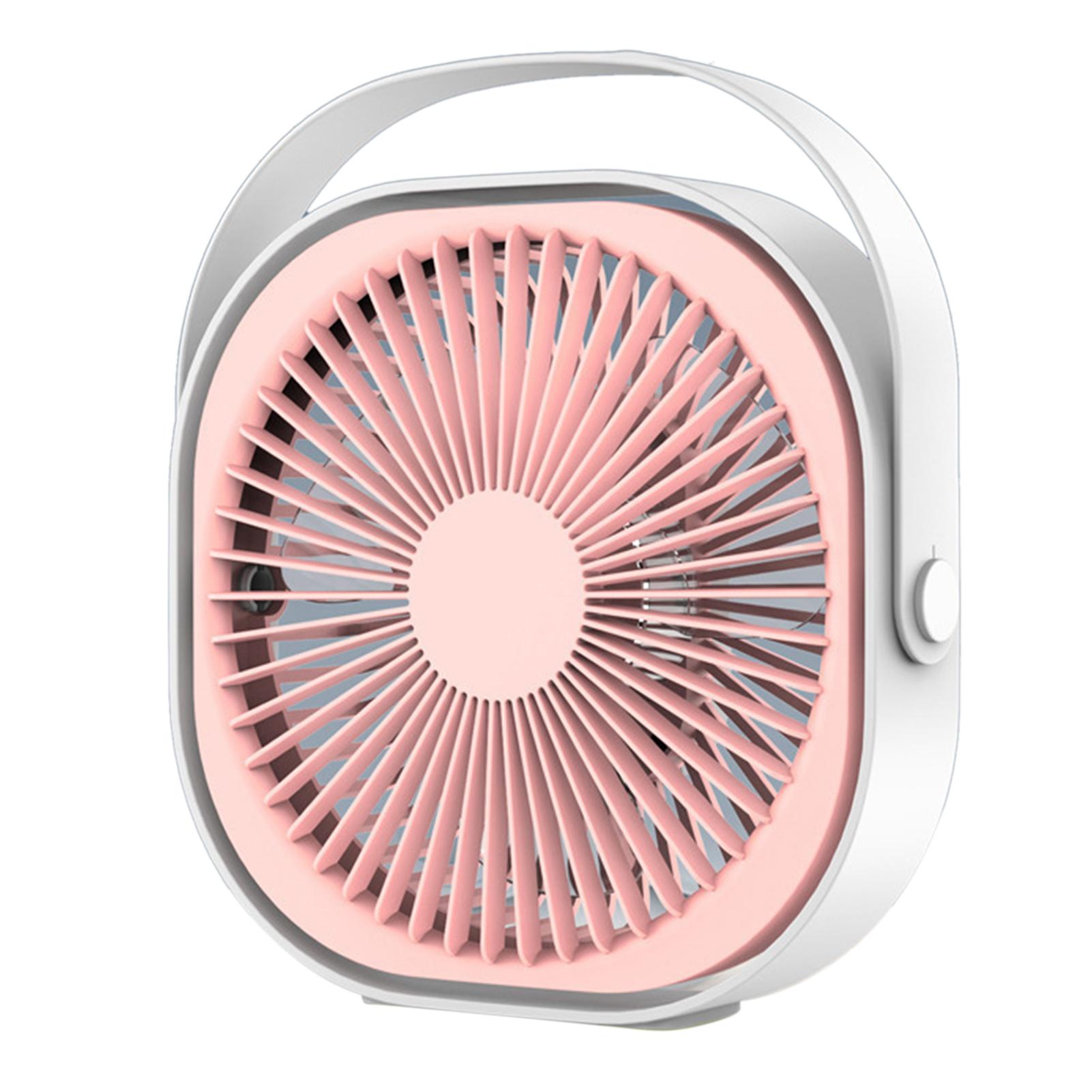 

Small Desk Fan 6 Inch Quiet Mini Portable USB Rechargeable Desktop Fan For Home And Office White рожевий