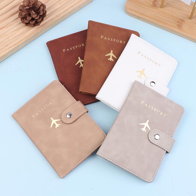 1Pc Id Holder With Airplane Clasp Pu Leather Travel Passport Cover Multiple Card Slots Passport Holder Unisex Travel Organizer