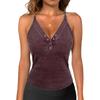 Women Fashion Casual V Neck Sleeveless Slim Fit Backless Basic Tank Top Y2K Style Summer Layering Shirt