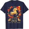Chinese New Year 2026 Year of The Horse for Women Unisex TShirt Fashion Vintage Horse Y2k Clothes Graphic Cotton Camisetas