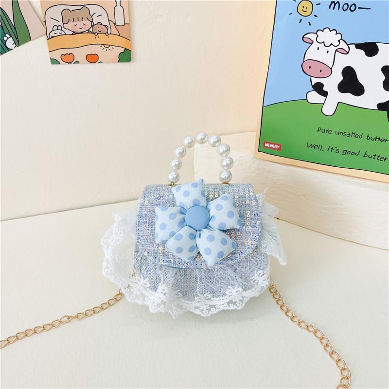 Eye-catching New Girls Crossbody Bag With Stylish Chain And Animal Motif Style Three Blue