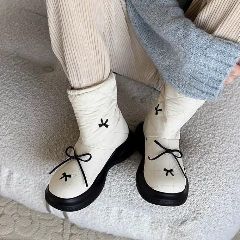 Niche design snow boots women's winter new thick-soled velvet warm short boots cotton shoes boots