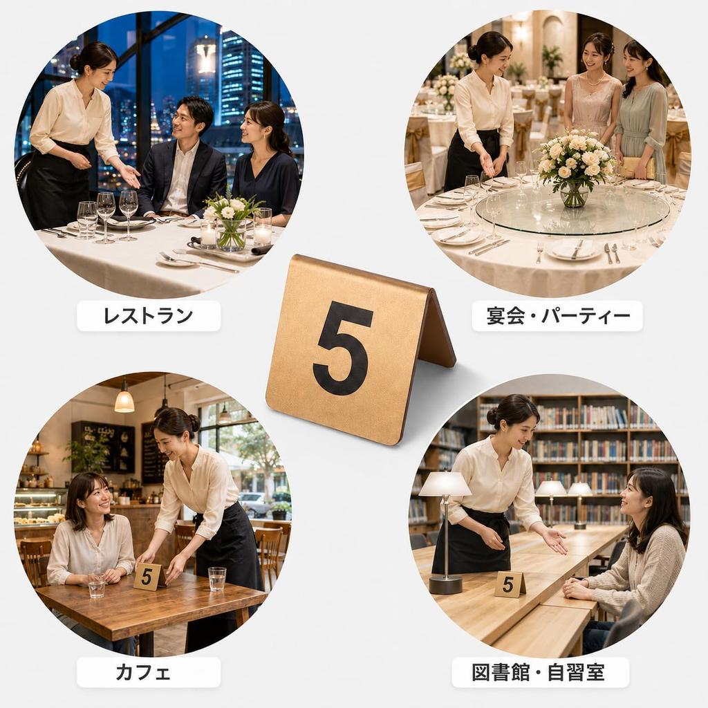 Chewes Kwen Acrylic Table Numbers Wedding Table Number Place for Cafes Numbers - Stands, Cards, Stackable, Stylish, Hotels, Restaurants, (Silver,
