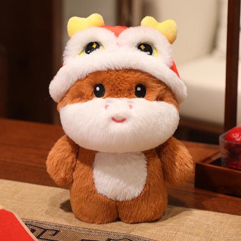 Chinese Zodiac Lion Dance Hat Horse Plush Toy With Pp Cotton Filling For Lunar New Year Gifts