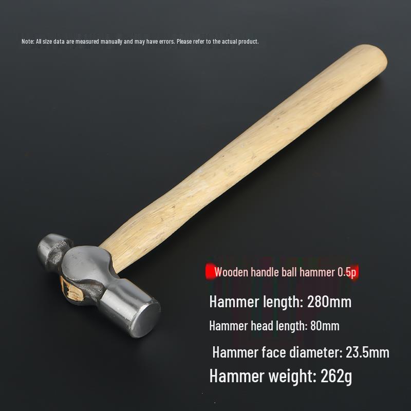 Round Head Wooden Handle Ball Peen Hammer for Woodworking & Installation
