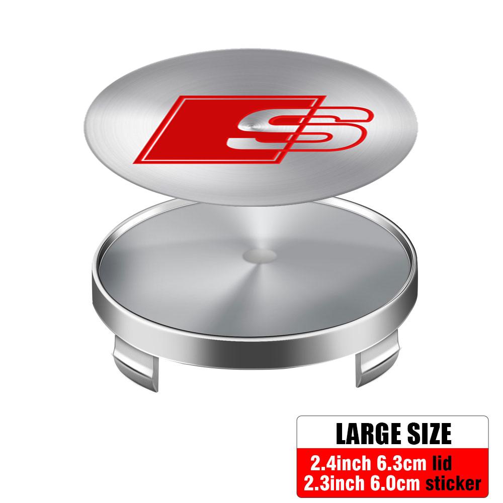For Audi A360MM 63MM 68MM Car Wheel Center Cover Badge Hub Caps Emblem Decoration for AUDI S RS R A3 8P S3 A4 B6 B7 A6 A5 Q3 Q5 Q7 A2 A7 A8