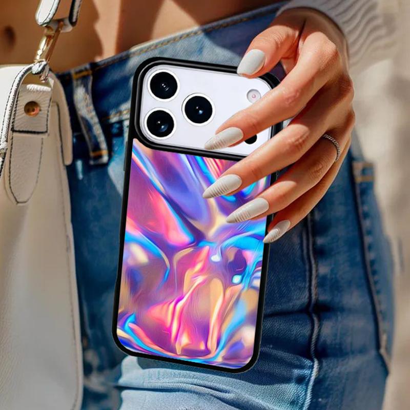 Holographic Dope Trippy Print Phone Case For iPhone 17 Air 14 15 13 12 Max Cover For Apple 14 15 16 16e 11 Pro Max Plus