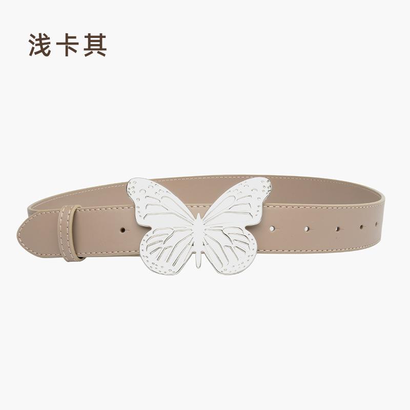 

Leather Women S Wide Belt, Windy Butterfly Decorative Belt With Jeans Suit Women 105cm легкие хаки