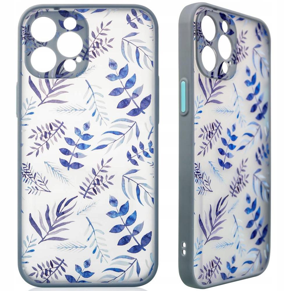 Design Case Etui Do Samsung Galaxy A12 5G Pokrowiec W Kwiaty Ciemnoniebieski