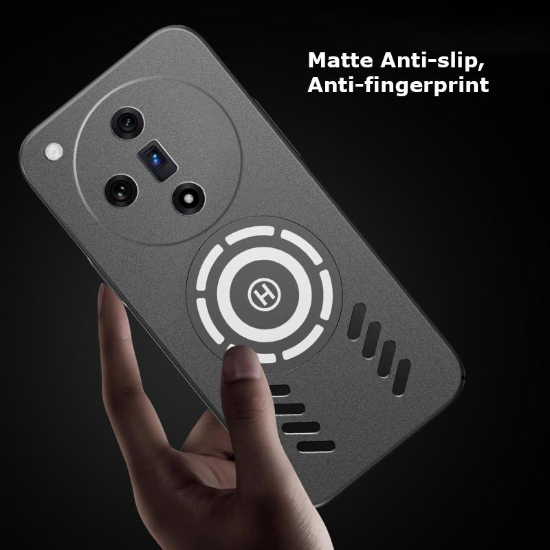 For Oppo Find X7 X3 X6 X5 Pro Ultra Rock Sand Ice Magnetic Heat Dissipation Matte Anti-fingerprint PC Case Breathable Cooling Cover Shell