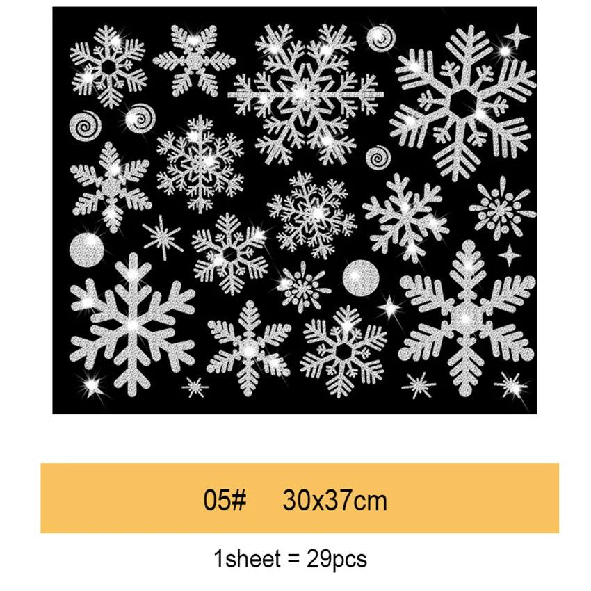 29/22Pcs Snowflake Electrostatic Wall Stickers Window Kids Room Christmas Decor Decals for Home Decor 2026 New Year Wallpaper