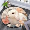 Bunny Round Area Rug,Carpet Rug for Living Room Bedroom Sofa Playroom Decor,Non-slip Floor Mat