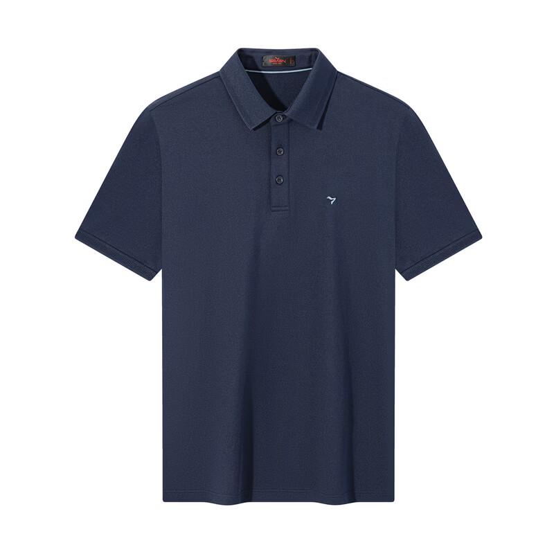 Qipai Men's Jacquard Breathable Anti-Bacterial Short-Sleeve Polo Shirt