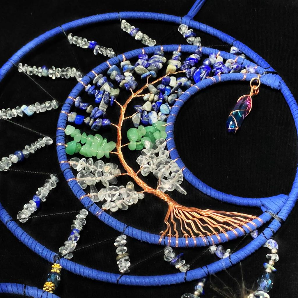Dream Catchers for Adults,Dream Catchers Boys,Dream Catcher Wall Hangings,Crystal Tree of Life Dream Catcher,Large Moon Design Wall Hanging for
