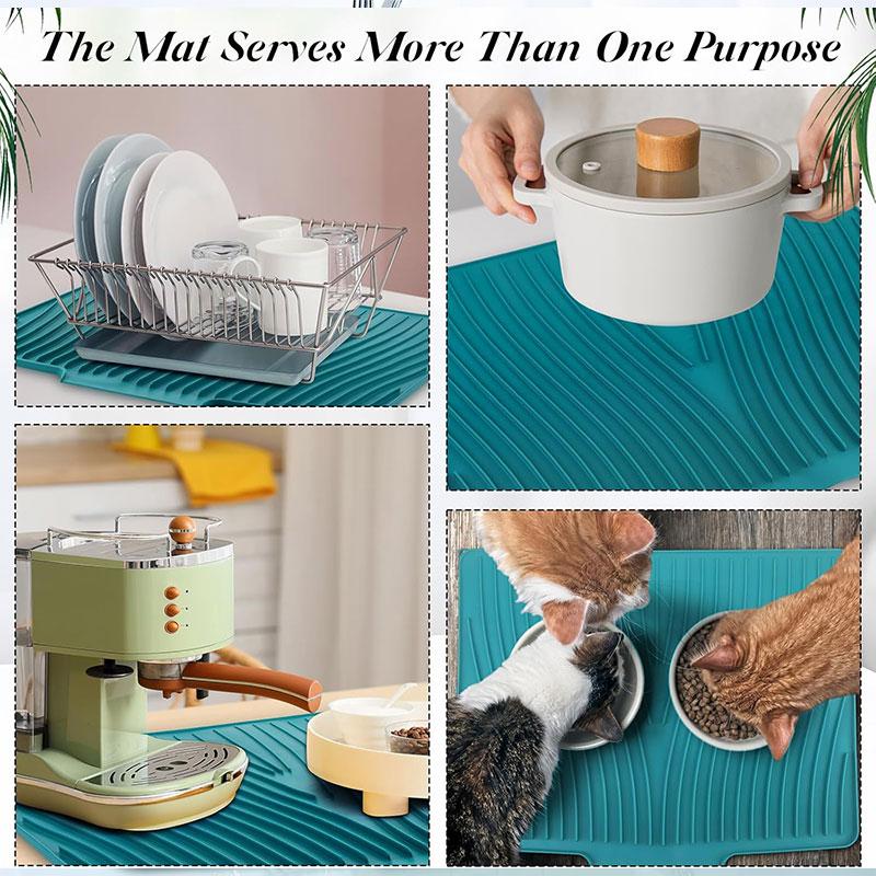 Silicone Tableware Drain Mat Anti Slip Sink Mat Slope Guide Bowl Dish Drying Filter Mat Heat Resistant Pad Kitchen Accessorie