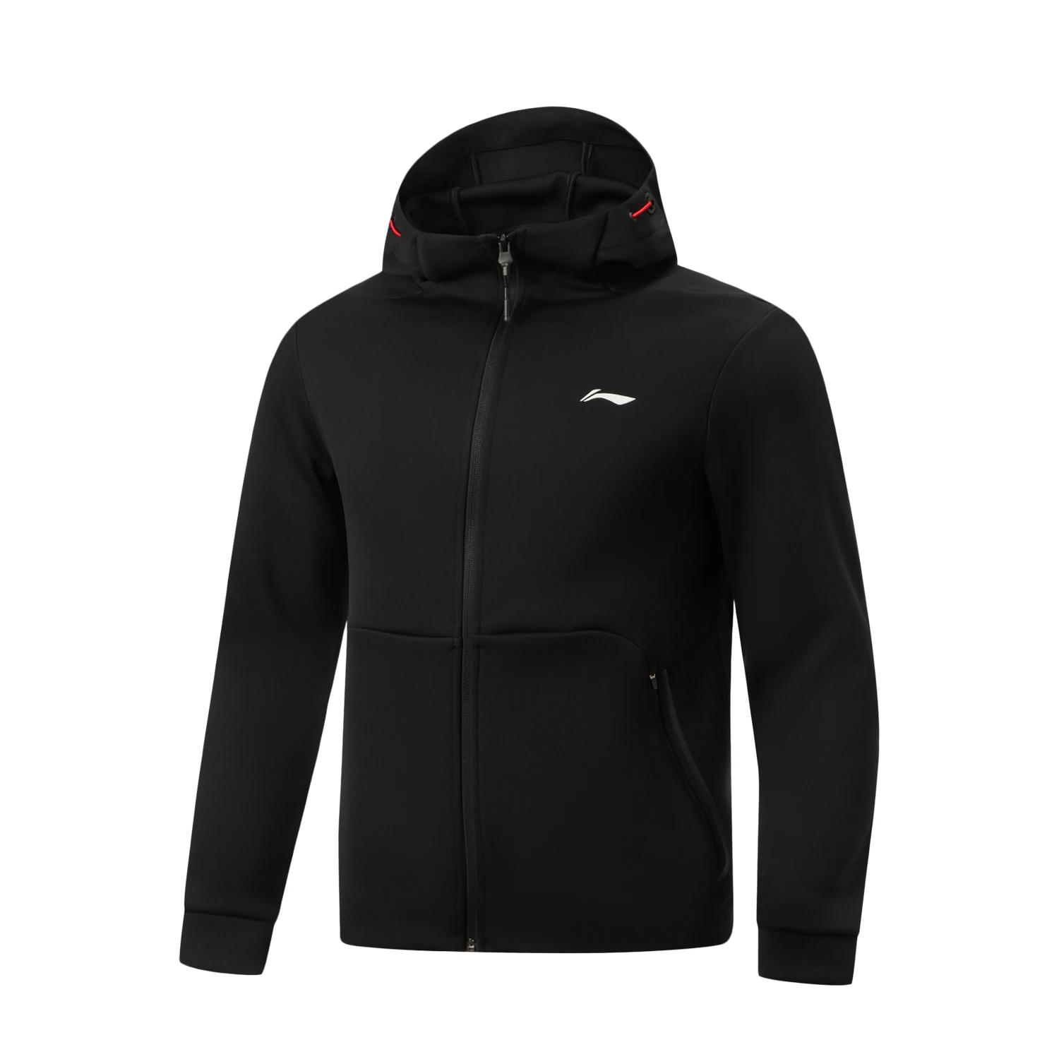 Li-Ning Fitness Series Letter Zipper Hooded Versatile Casual Jacket Men jackets AWDW101-1 XL
