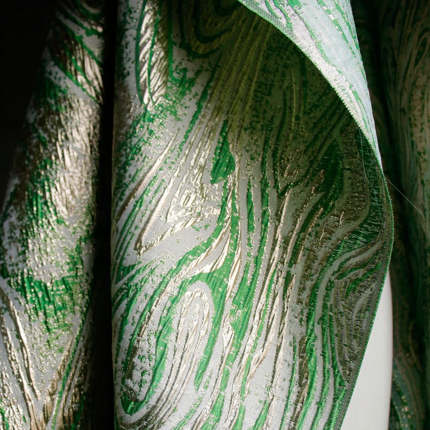 

Lustrous Green Abstract Rock Double-sided Three-dimensional Irregular Texture Jacquard Fabric DIY Sewing Dress Coat Material 100&140cm зелений