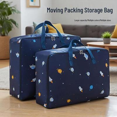 Large Capacity Printed Oxford Cloth Travel Quilt Bag - Waterproof Clothes Storage & Organizer