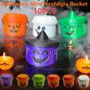 10PCS Halloween Mini Nostalgia Bucket with Handles Pumpkin Candy Bowl Multi-Purpose Plastic Storage Buckets for Festival Decor