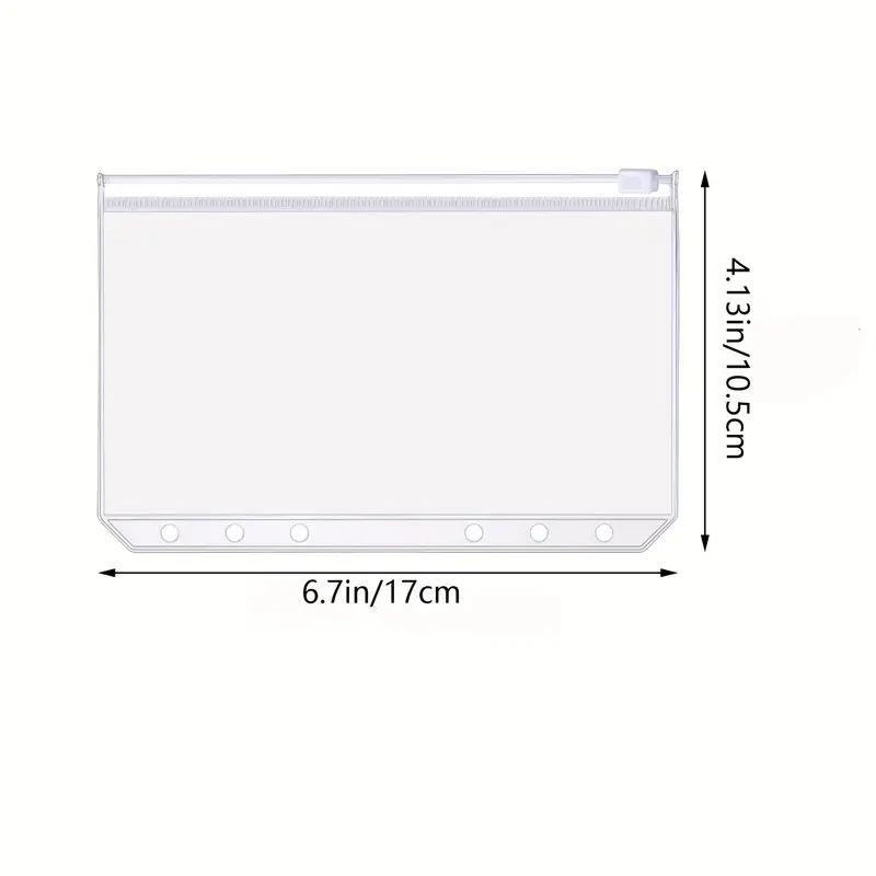 A6 Ring Binder Notebook with 6-Hole Zipper Pocket & PVC Storage Zip-Lock Pencil Case