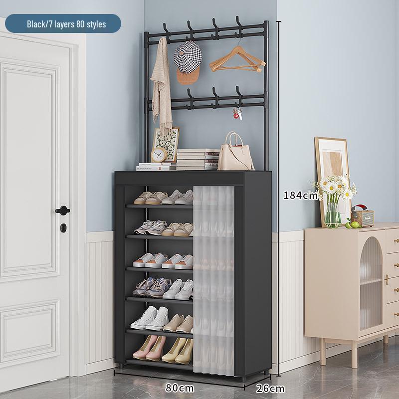 Multi-layer Dustproof Shoe & Hat Rack: Floor-standing Coat Rack & Storage Shelf for Living Room or Entryway