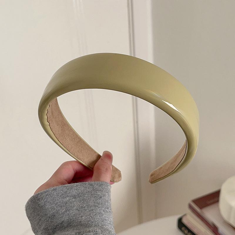 Minimalista Copricapo da Donna Lucido Pelle Sintetica Fasce Spugnose per Donna Ragazze Shopping Viaggio Copricapo Dolce Cerchio per Capelli