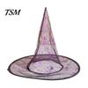 Wide Brim Witch Hat Cone-shaped Transparent Organza Hat, Lightweight Halloween Costume Accessory for Wizard Party Decorations And Cosplay Photo Props