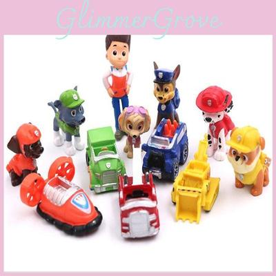 12pcsset Car Puppy Boy Toy Gifts Figure Doll Action Model Collection