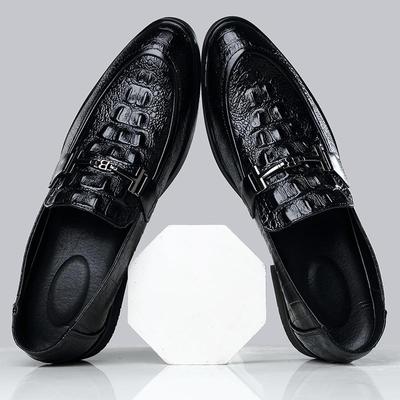 Men's Formal Business Crocodile Pattern Leather Shoes, Large Size 47, Wenzhou Cowhide.