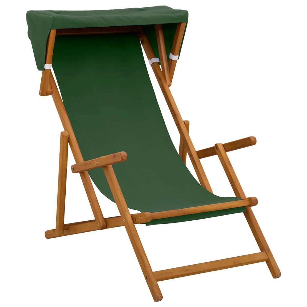 Recliner 3 Position Solid Eucalyptus Wood Green