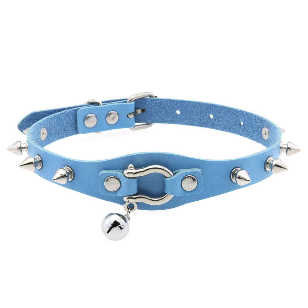 Collana girocollo nera borchiata Rivetto Borchia Punk Rock Campanellino Ecopelle Gotico Collare Donna Chocker Ragazze Harajuku Costume Gioiello Gotico