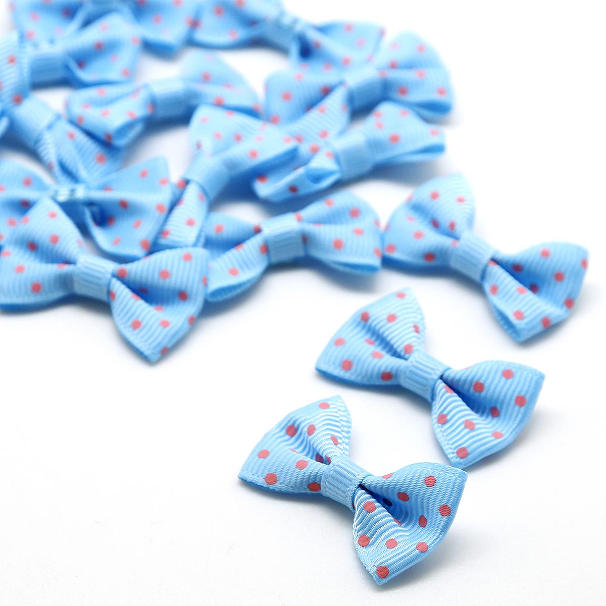 

25/50 шт., атласная лента в горошек, разноцветная атласная лента в горошек, бант для шитья, свадебное украшение галстука-бабочки 4x2.5cm 25pcs небесно-голубой