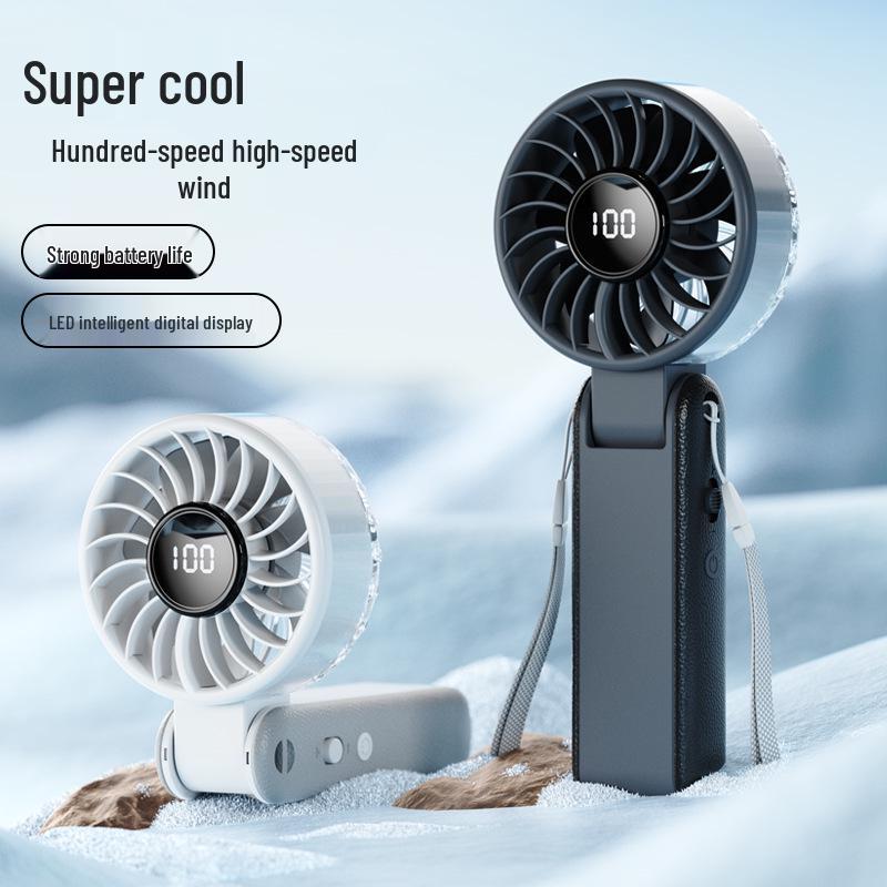26-Cross-Border Foldable Handheld Fan: Large Wind Power, 100-Level Stepless Adjustment