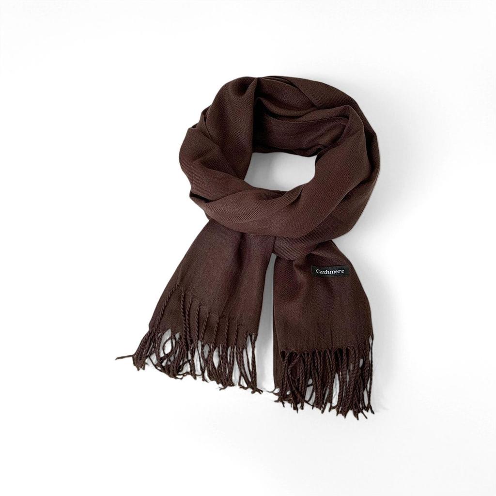 Two-Life Women's Solid Color Imitation Cashmere Scarf - Korean Style, Two-Way Shawl & Neck Gaiter for Autumn/Winter.