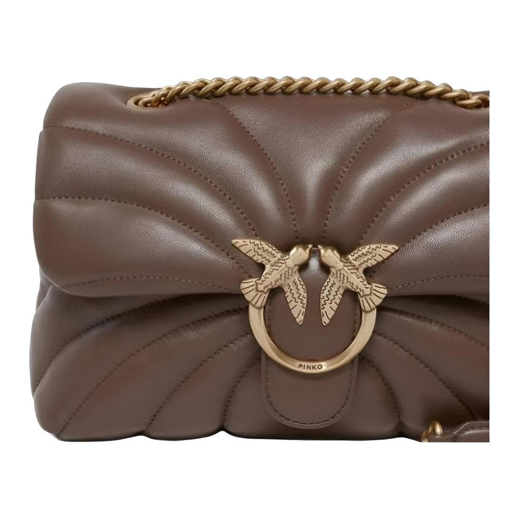 PINKO Sheepskin Crossbody Bag, Shoulder Bag Regular Large Size Women's Brown 100038-A1EX-L74Q